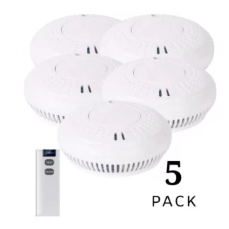 Value range photoelectric smoke alarm 5 pack with remote