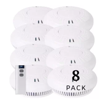 Value range photoelectric smoke alarm 8 pack with remote