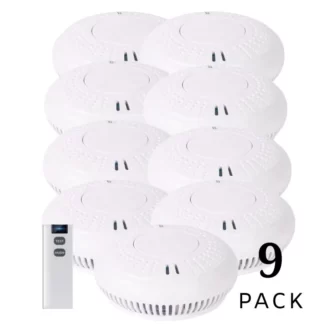 Value range photoelectric smoke alarm 9 pack with remote