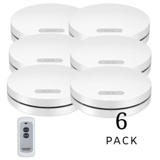 slimline photoelectric smoke alarm 6 pack with remote