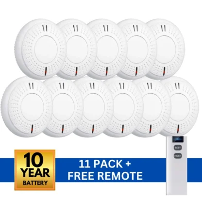 Value range photoelectric smoke alarm 11 pack with remote